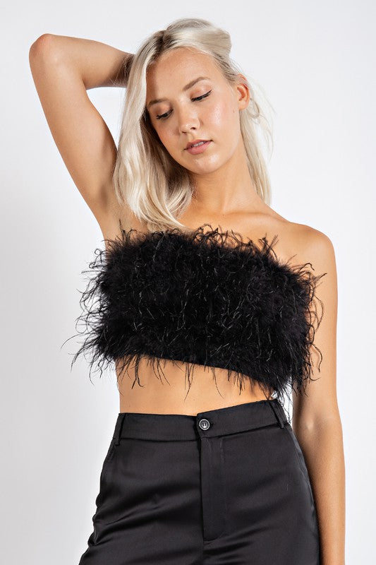 Sexy Feather Crop Top